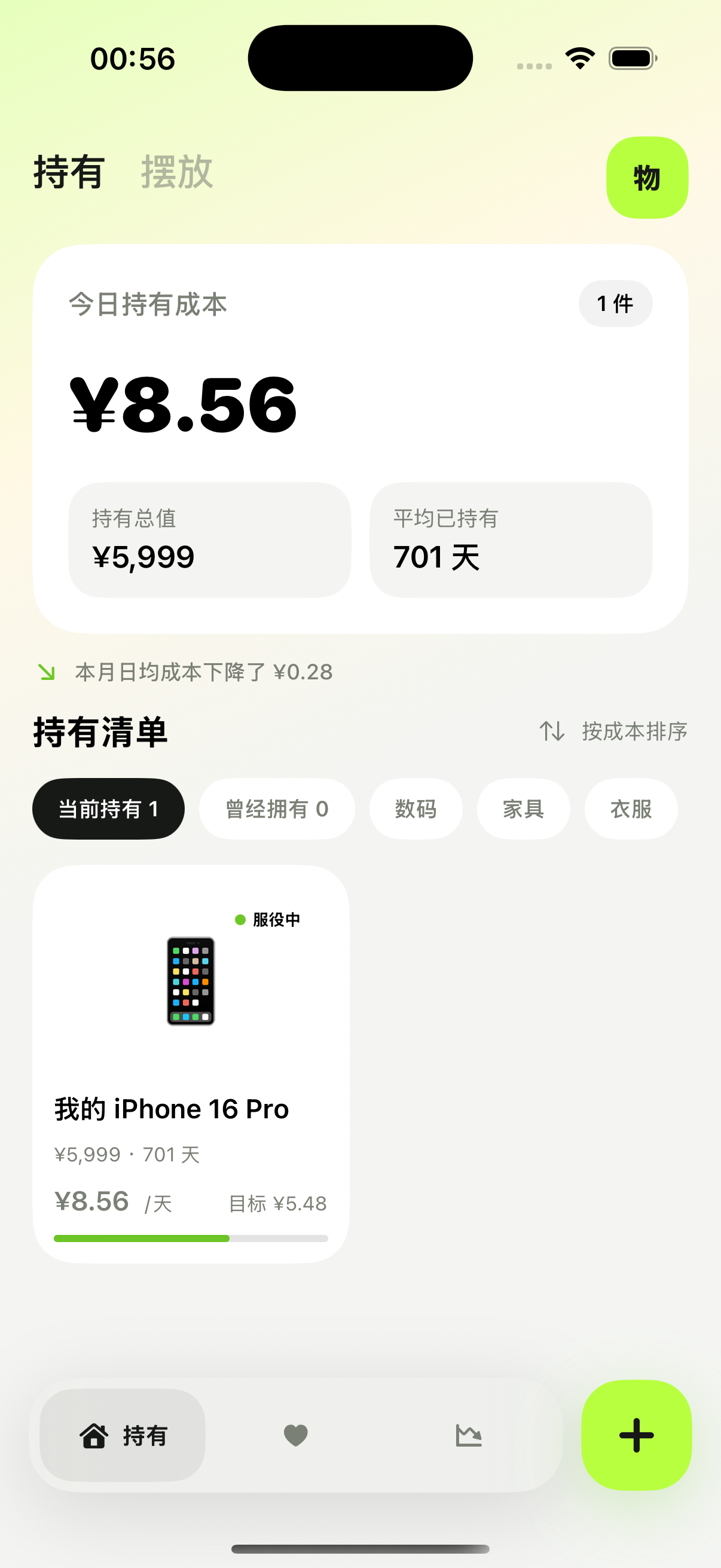 有有持有物总览